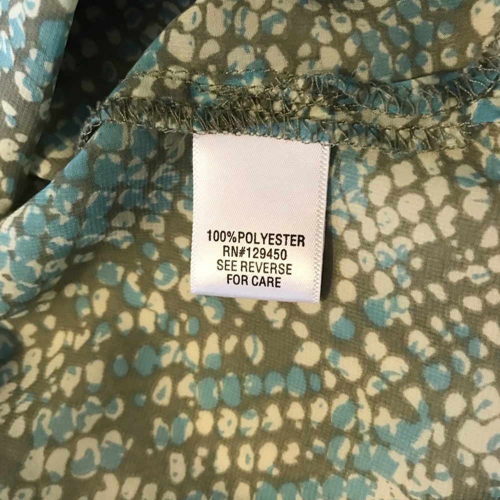 Apt 9 Woman’s Blouse Size S Blue green cream. - Picture 6 of 7
